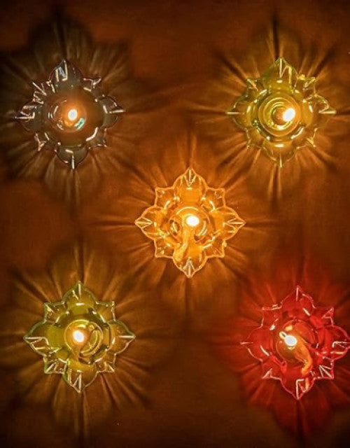 Plastic Reflection Diya (Pack of 12) Multicolour